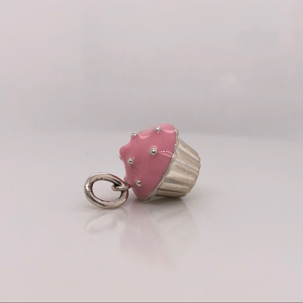 Tiffany & Co sterling silver Pink Enamel Cupcake